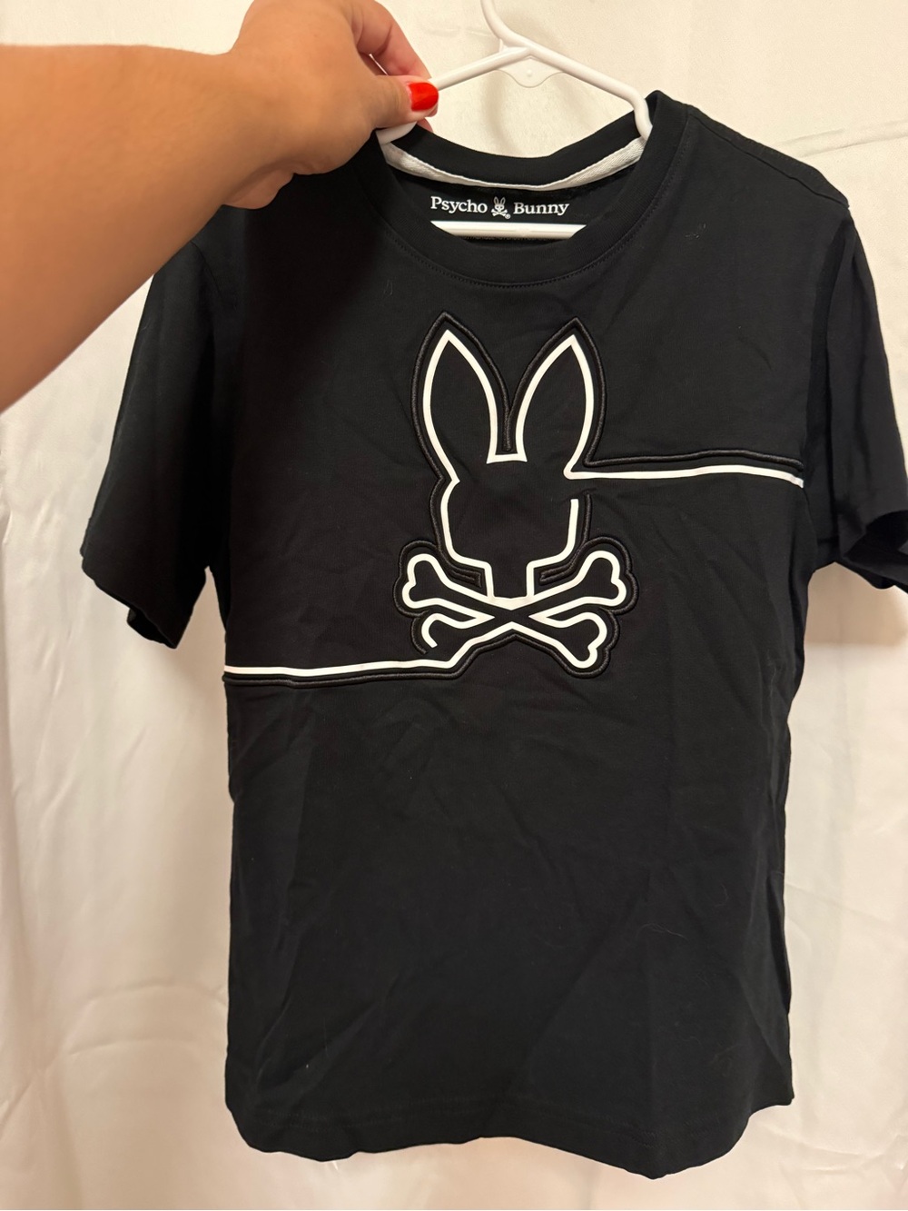 Psycho Bunny Black Tee with White Outlined Logo